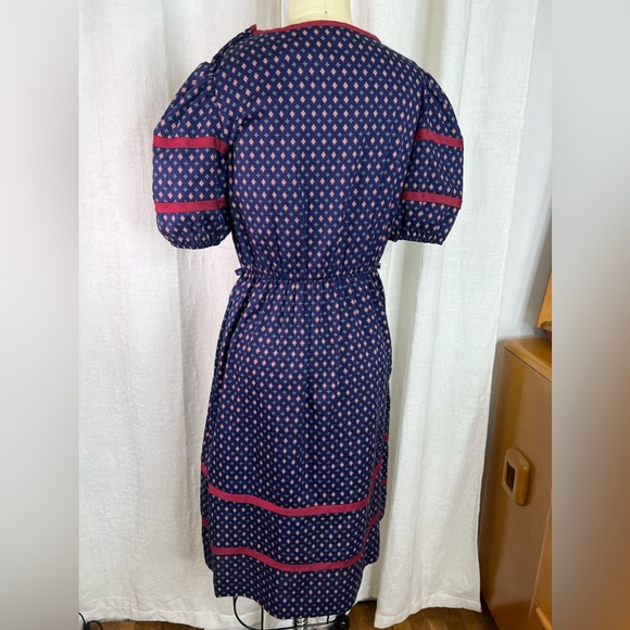 Vintage 70s Juniors JCPenney Puff Sleeve Dress Medium - Picture 4 of 7